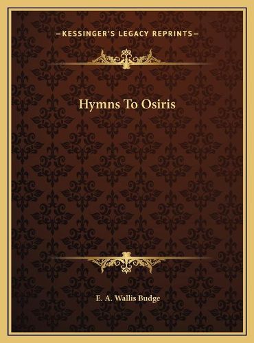 Cover image for Hymns to Osiris