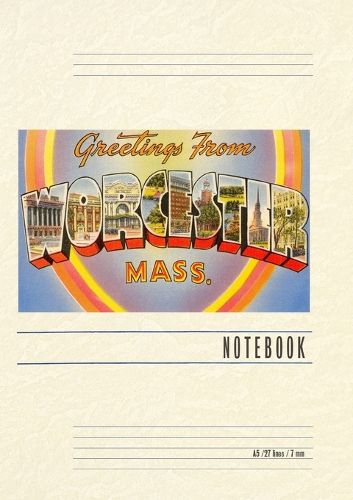 Cover image for Vintage Lined Notebook Greetings from Worcester, Mass.