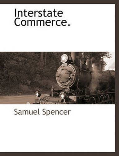 Cover image for Interstate Commerce.