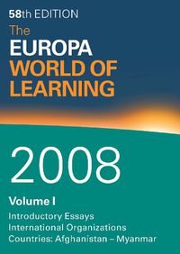 Cover image for Europa World of Learning 2008 Volume 1