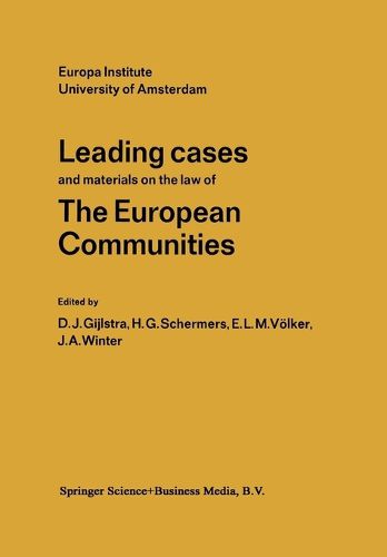 Cover image for Leading Cases and Materials on the Law of the European Communities