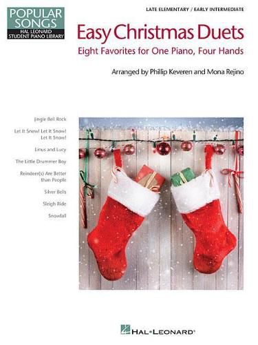 Cover image for Easy Christmas Duets: Eight Favorite to One Piano, Four Hands: Late Elementary/Early Intermediate