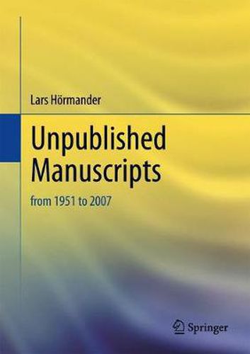 Cover image for Unpublished Manuscripts: from 1951 to 2007