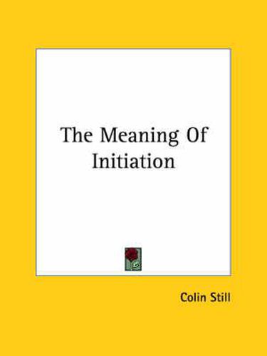 Cover image for The Meaning of Initiation