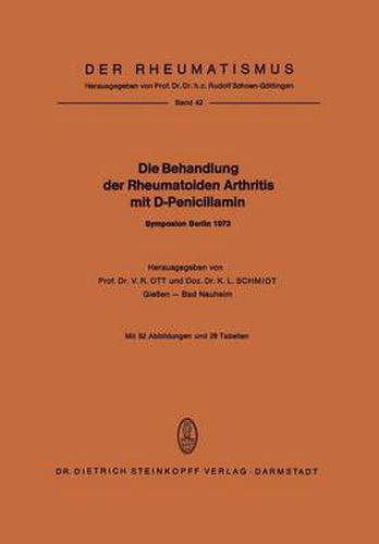 Cover image for Die Behandlung der Rheumatoiden Arthritis mit D-Penicillamin