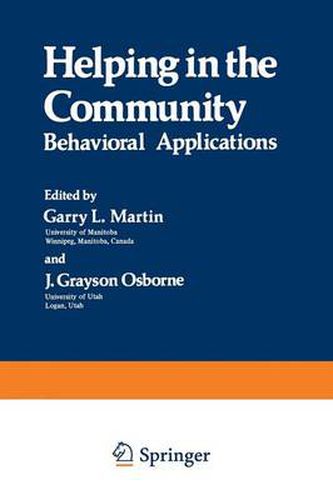 Cover image for Helping in the Community: Behavioral Applications