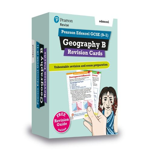 Cover image for Pearson REVISE Edexcel GCSE (9-1) Geography B Revision Cards: for home learning, 2022 and 2023 assessments and exams