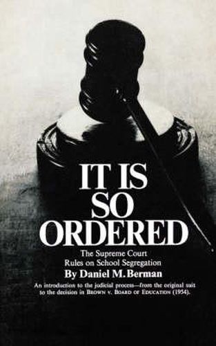 Cover image for It Is So Ordered