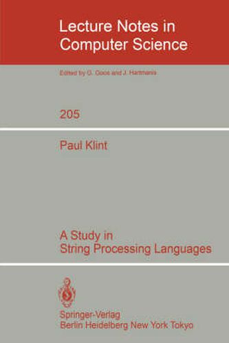 Cover image for A Study in String Processing Languages