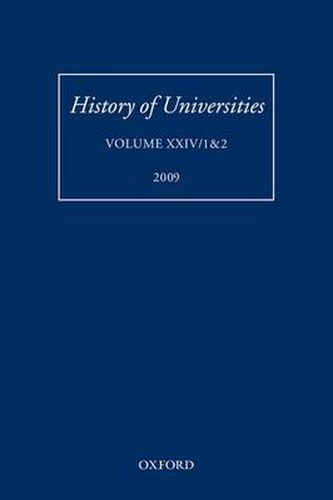 Cover image for History of Universities: Volume XXIV/1&2