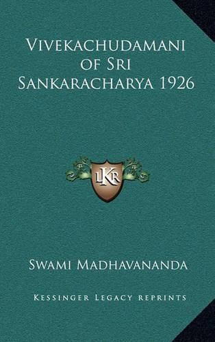 Cover image for Vivekachudamani of Sri Sankaracharya 1926