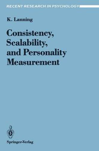 Cover image for Consistency, Scalability, and Personality Measurement