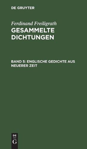 Cover image for Englische Gedichte Aus Neuerer Zeit