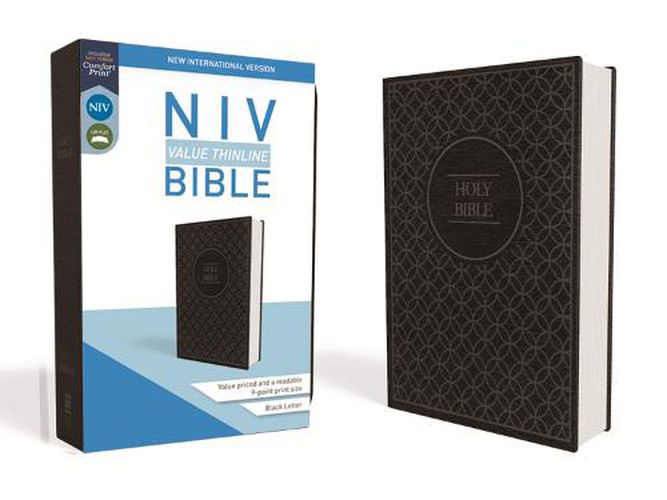 Cover image for NIV, Value Thinline Bible, Leathersoft, Gray/Black, Comfort Print