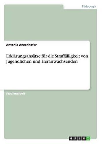 Cover image for Erklarungsansatze fur die Straffalligkeit von Jugendlichen und Heranwachsenden