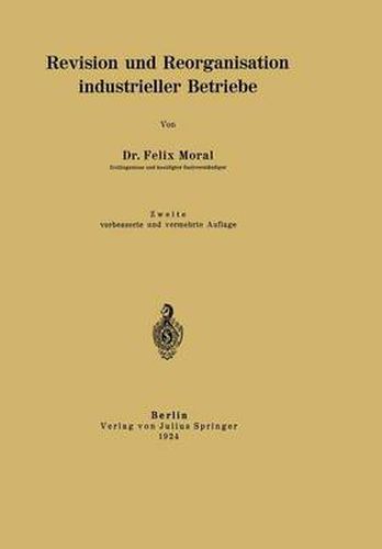 Cover image for Revision Und Reorganisation Industrieller Betriebe