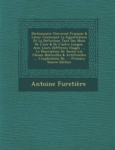 Cover image for Dictionnaire Universel Francois & Latin