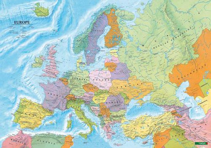 Cover image for Europe - English Map Provided with Metal Ledges/Tube 1:6 000 000