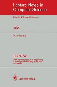 Cover image for ESOP '90: 3rd European Symposium on Programming, Copenhagen, Denmark, May 15-18, 1990, Proceedings