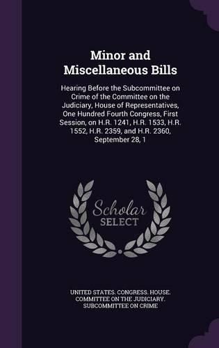 Cover image for Minor and Miscellaneous Bills