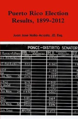 Puerto Rico Election Results, 1899-2012