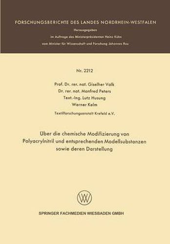 UEber Die Chemische Modifizierung Von Polyacrylnitril Und Entsprechenden Modellsubstanzen Sowie Deren Darstellung