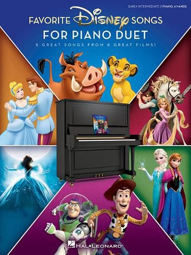 Cover image for Favorite Disney Songs for Piano Duet: 8 Great Songs from 8 Great Films
