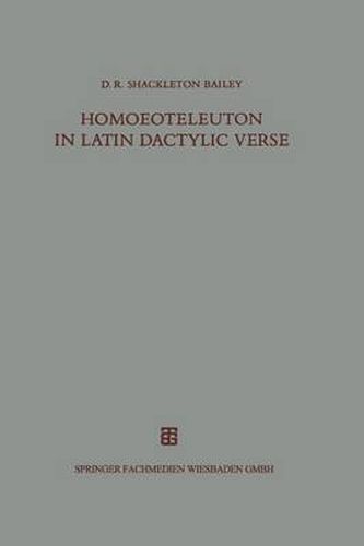 Homoeoteleuton in Latin dactylic verse