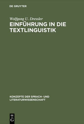 Cover image for Einfuhrung in die Textlinguistik