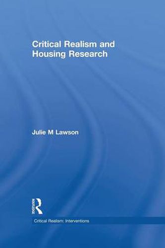 Cover image for Critical Realism and Housing Research