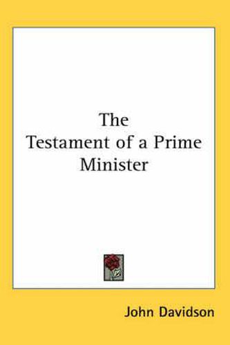 Cover image for The Testament of a Prime Minister