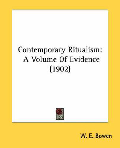 Cover image for Contemporary Ritualism: A Volume of Evidence (1902)