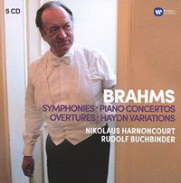 Cover image for Brahms Symphonies Piano Concertos Overtures Haydn Variations 5cd