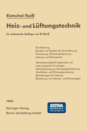 H. Rietschels Lehrbuch Der Heiz- Und Luftungstechnik