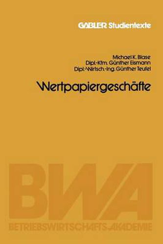 Cover image for Wertpapiergeschafte