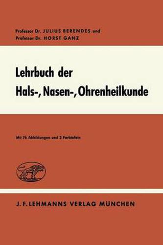Cover image for Lehrbuch Der Hals-, Nasen-, Ohrenheilkunde