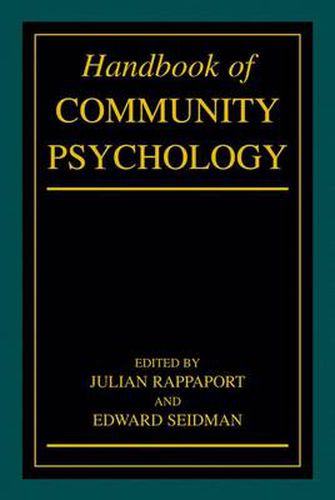 Cover image for Handbook of Community Psychology