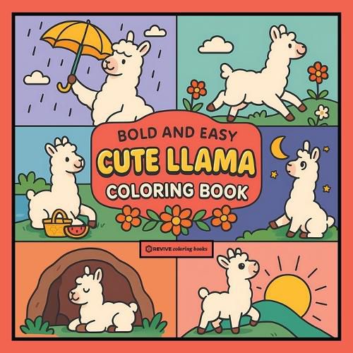Cover image for Bold & Easy Cute Llama Coloring Book