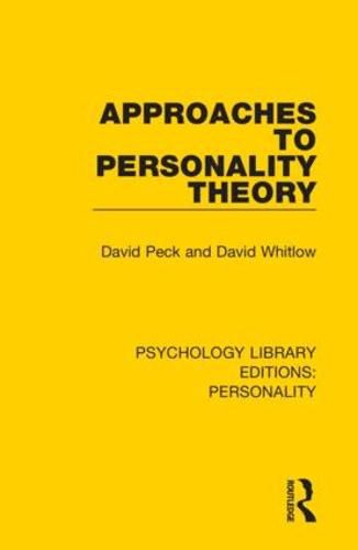Cover image for Approaches to Personality Theory