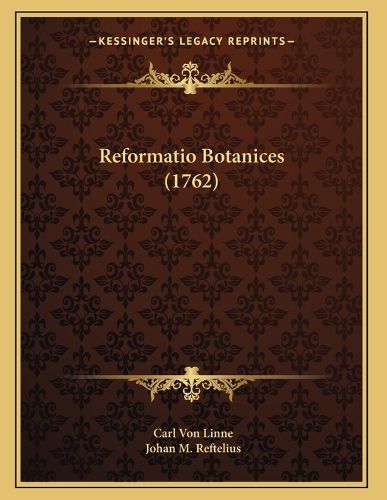 Cover image for Reformatio Botanices (1762)