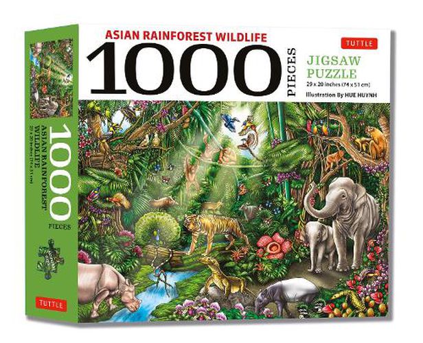 Cover image for Asian Rainforest Wildlife - 1000 Piece Jigsaw Puzzle: Finished Size 29 in X 20 inch (73.7 x 50.8 cm)