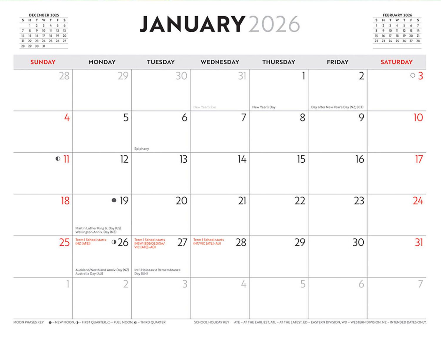 Aboriginal Art 2026 Horizontal Wall Calendar