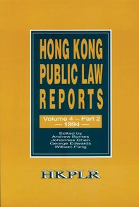 Cover image for Hong Kong Public Law Reports V 4 Part 2