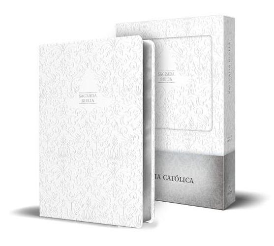 Cover image for Biblia Catolica en espanol. Boda, bautizo, primera comunion, confirmacion y cumpleanos. Caja blanca regalo / Catholic Bible. Spanish-Language, Leathersoft,