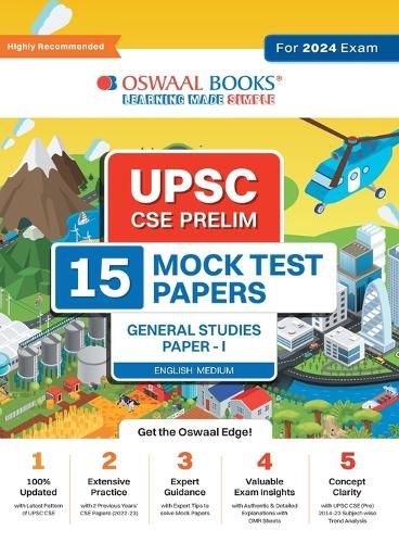 Cover image for Oswaal UPSC CSE 15 Mock Test Papers General Studies Paper-I (CSAT) (For 2024 Exam)