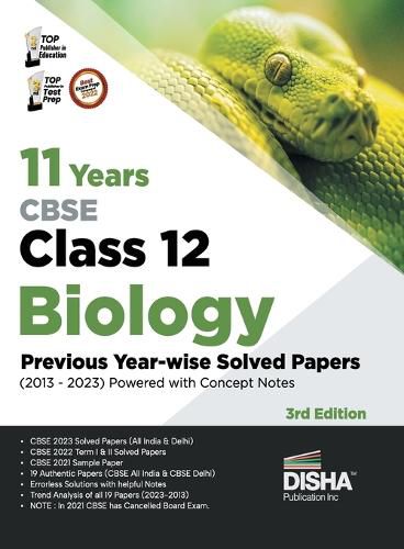 Cover image for 11 Years Cbse Class 12 Biology Previous Year-Wise Solved Papers (2013 - 2023) Powered with Concept Notes Previous Year Questions Pyqs