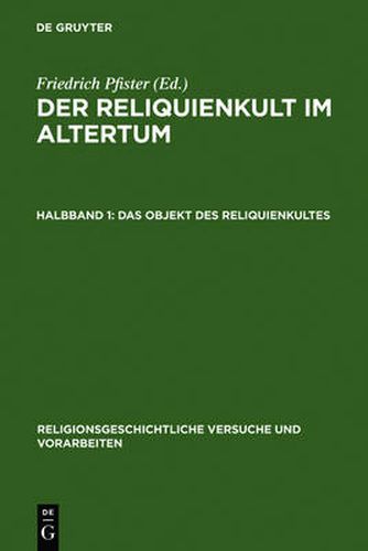 Cover image for Das Objekt des Reliquienkultes