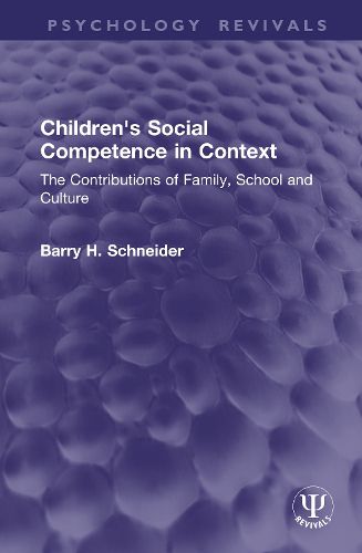 Cover image for Children's Social Competence in Context