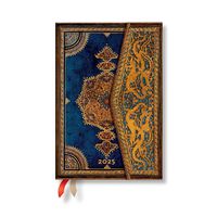 Cover image for Safavid Indigo (Safavid Binding Art) Mini 12-month Horizontal Hardback Dayplanner 2025 (Wrap Closure)