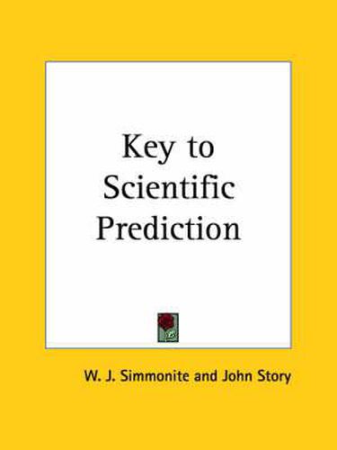 Cover image for Key to Scientific Prediction (1896)